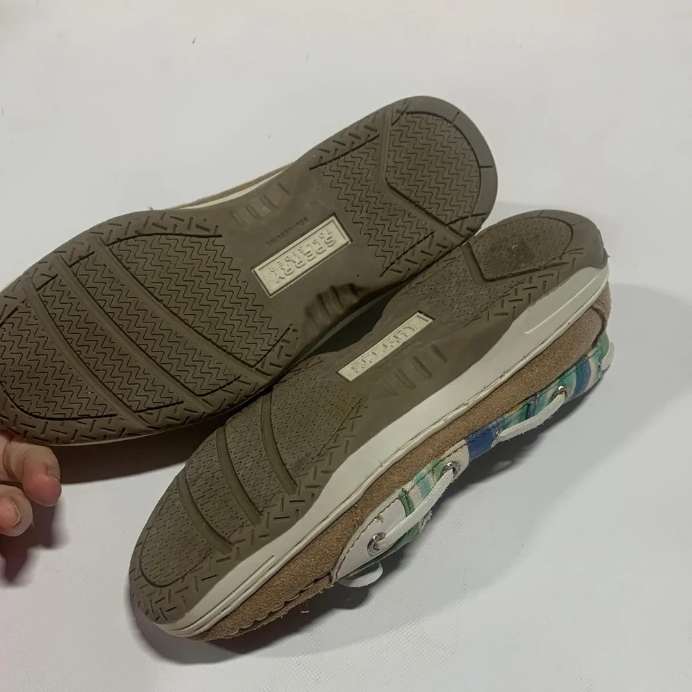 Tan and White Kids 3 Shoes Sperry‎ Angelfish Boat Shoes in Tan multi color 3314